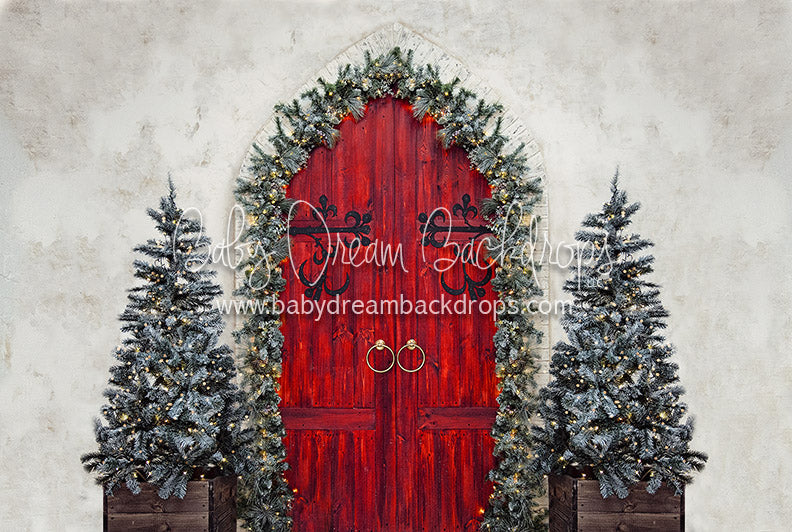 Christmas Entry with Trees