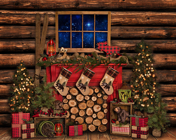 Christmas Lodge Backdrop - JA