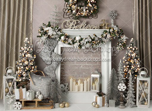 Classy Christmas Mantel (Lights)