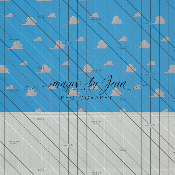 X Drop cloud wainscoting wall