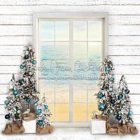 Coastal Christmas Window - 8x8 - JA 