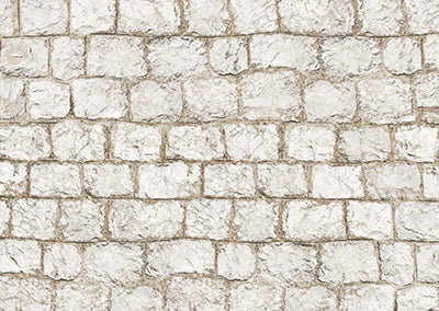 Cobblestone White Washed Floor Fabric Drop