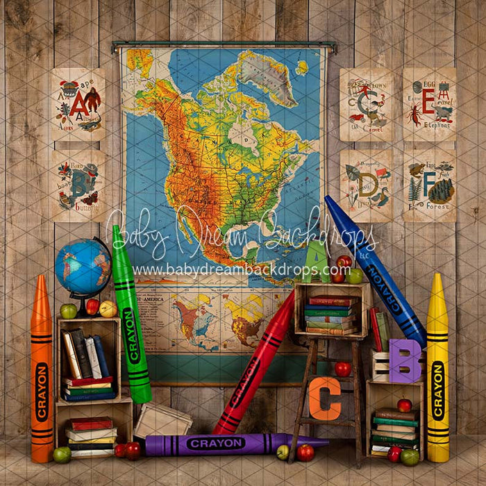 X Drop colorful classroom