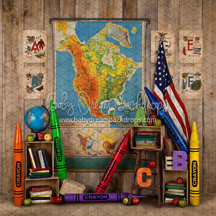 X Drop colorful classroom usa