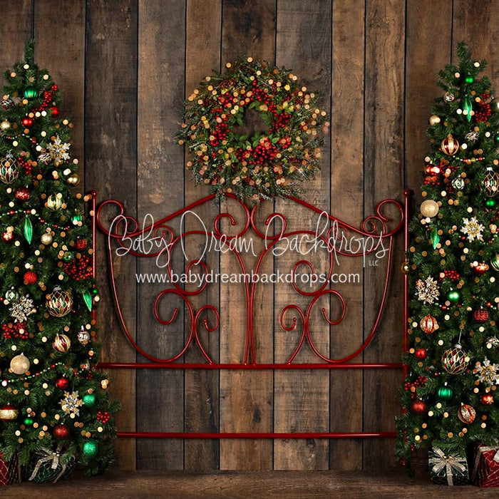 X Drop comfort and joy lights queen headboard trees