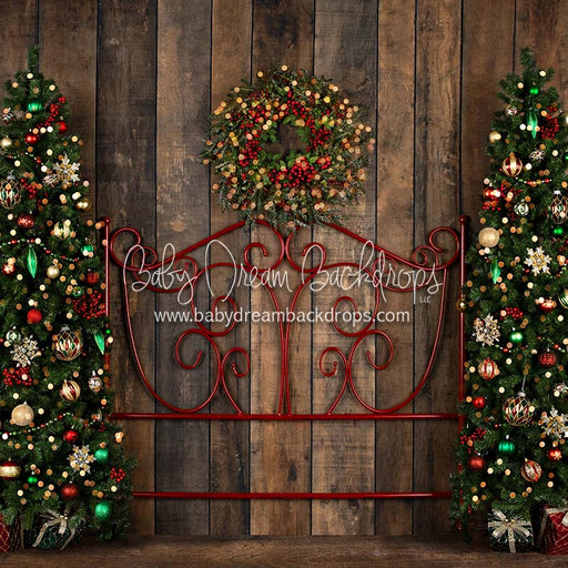 Comfort and Joy Lights Queen Headboard Trees