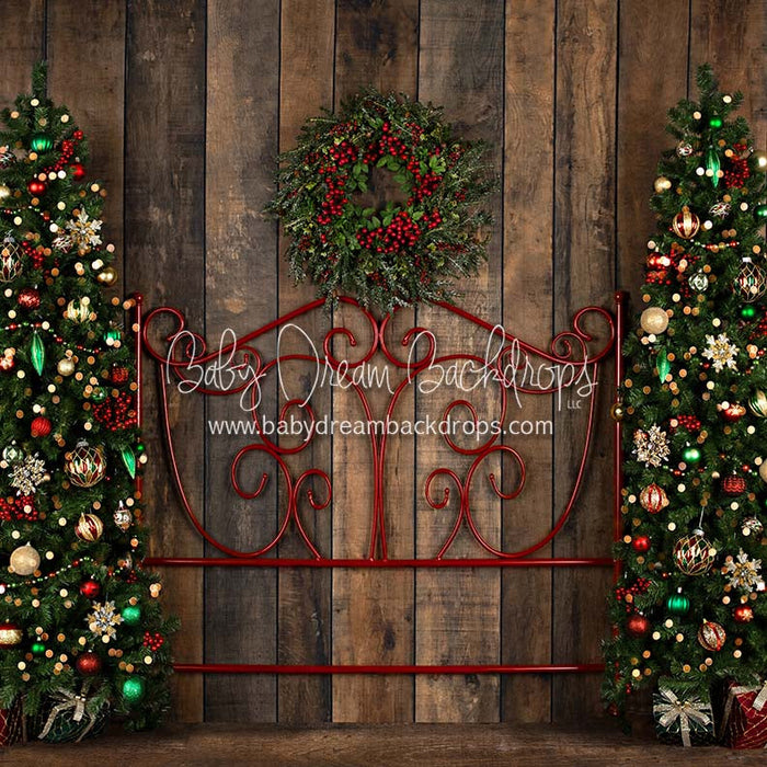 X Drop comfort and joy queen headboard trees