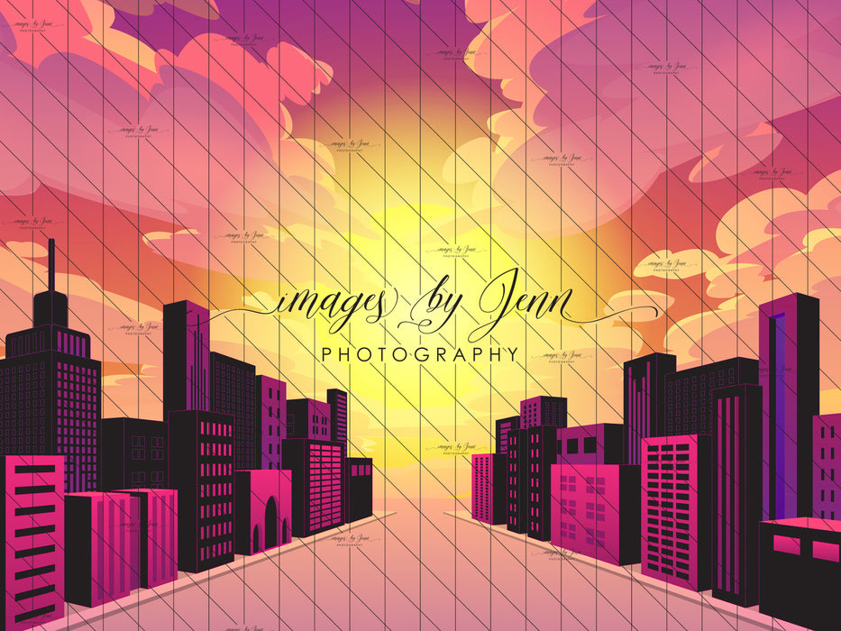 Comic Skyline Pink Drop (JG)