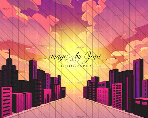 Comic Skyline Pink Drop (JG)