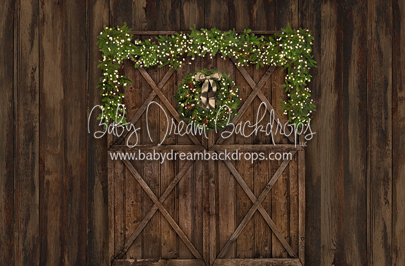 Cottage Christmas Barn Doors (Lights)