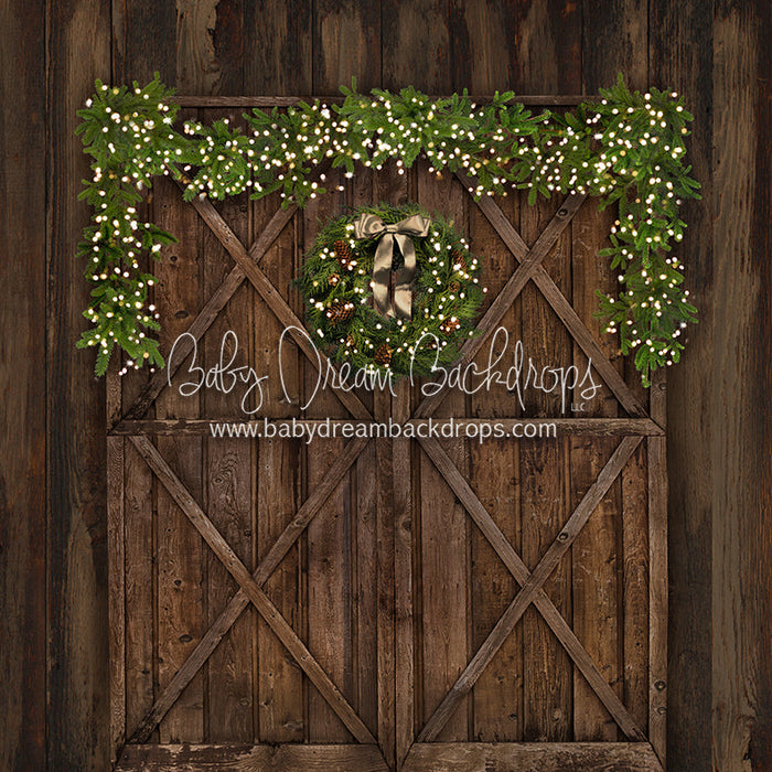 X Drop cottage christmas barn doors lights