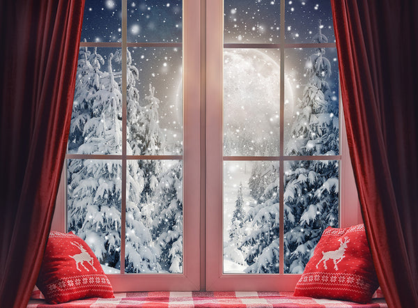 Cozy Window Evening (No Santa) 6x8 - CC