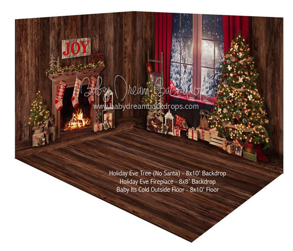 Holiday Eve Tree (no santa) + Holiday Eve Fireplace