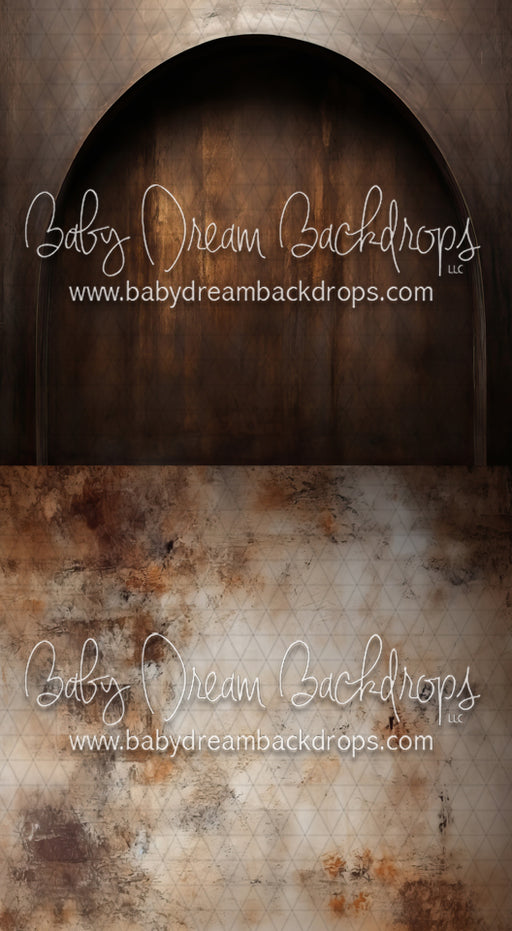 Dark Brown Textured Arch Wall, Bronze Rust Texture Sweep (MD)