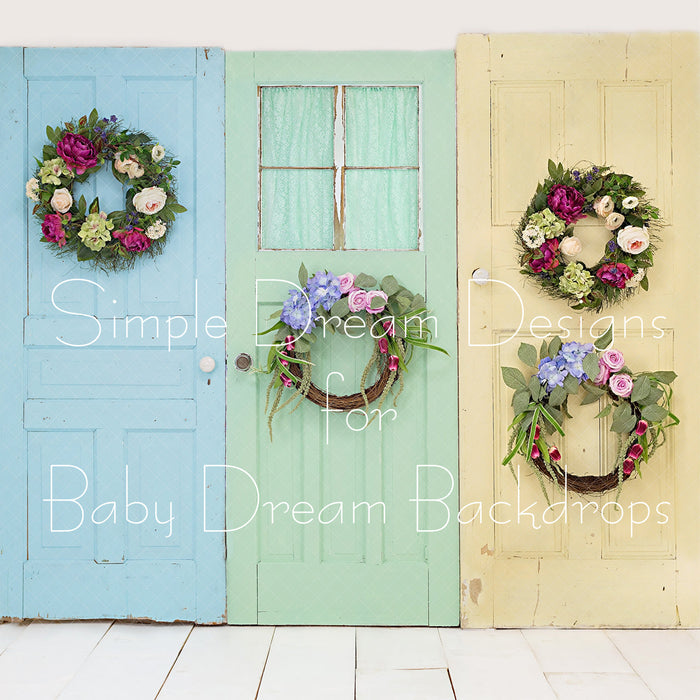 X Drop doors and wreaths
