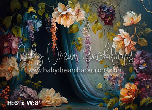 Drape Fleuri Violet Orange (MD)