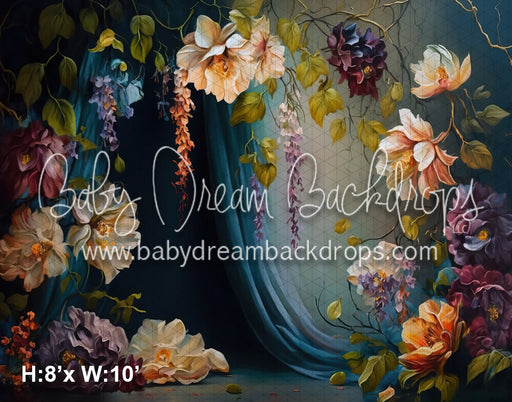 Drape Fleuri Violet Orange (MD)