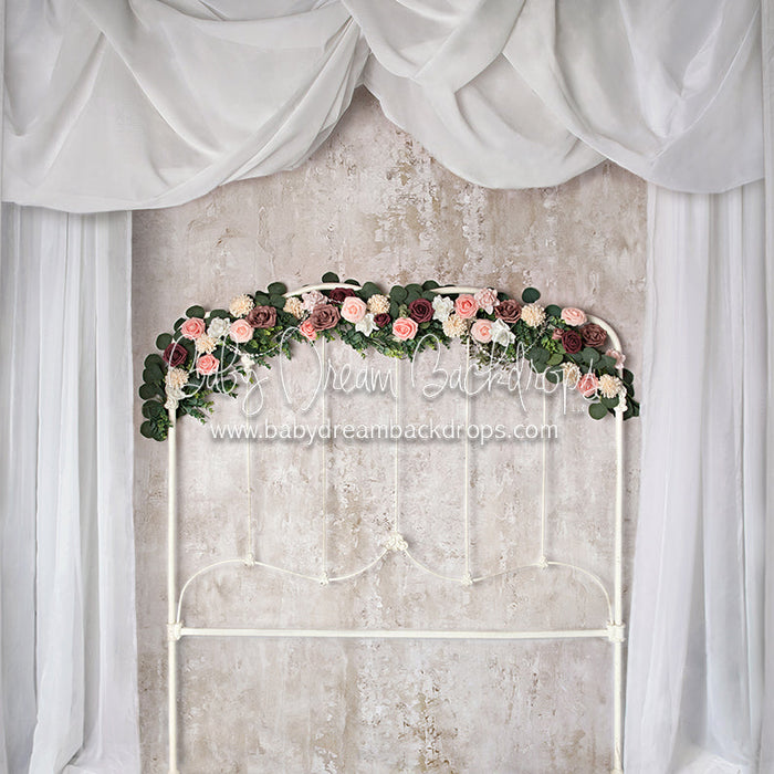 X Drop draped romance full headboard