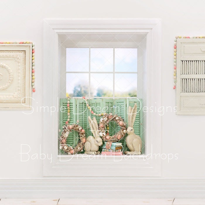 X Drop easter window wall