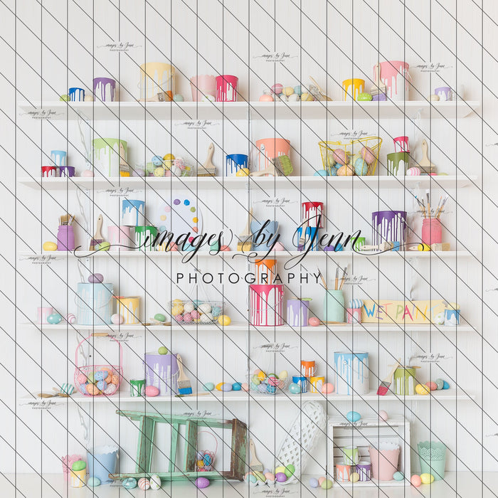 X Drop egg painting shelf