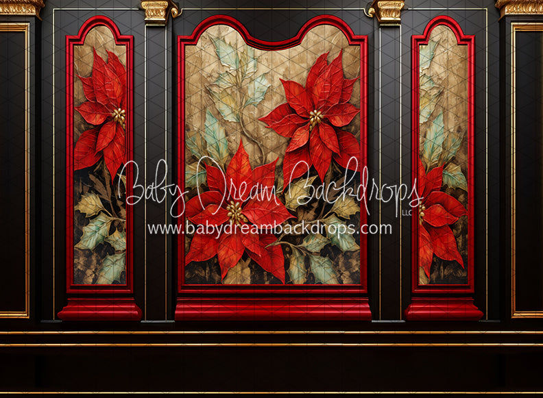 Elegant Poinsettia Holiday Wall (JA)