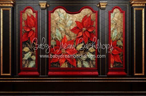 Elegant Poinsettia Holiday Wall (JA)