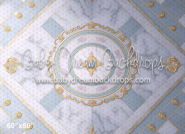 Elegant Marble Ballroom Floor Fabric Drop (MD)