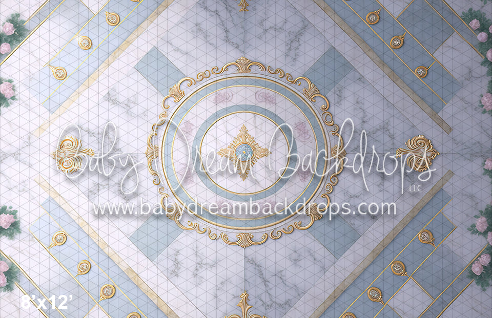 Elegant Marble Ballroom Floor Fabric Drop (MD)