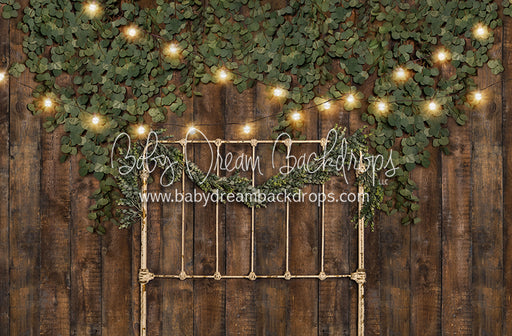 Eucalyptus Greens Headboard (Queen with Lights)
