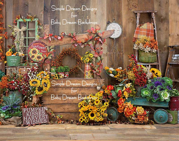 Fall Flower Stand WAGON - 8x10 - SD 