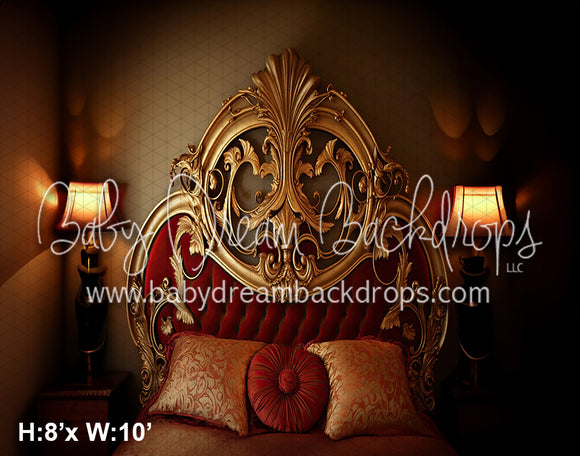 Fancy Headboard Gold and Red (SM)