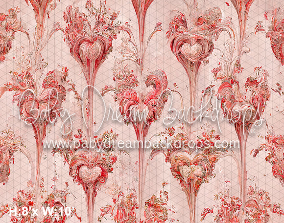 Fancy Pink Heart Wall Paper (SM)