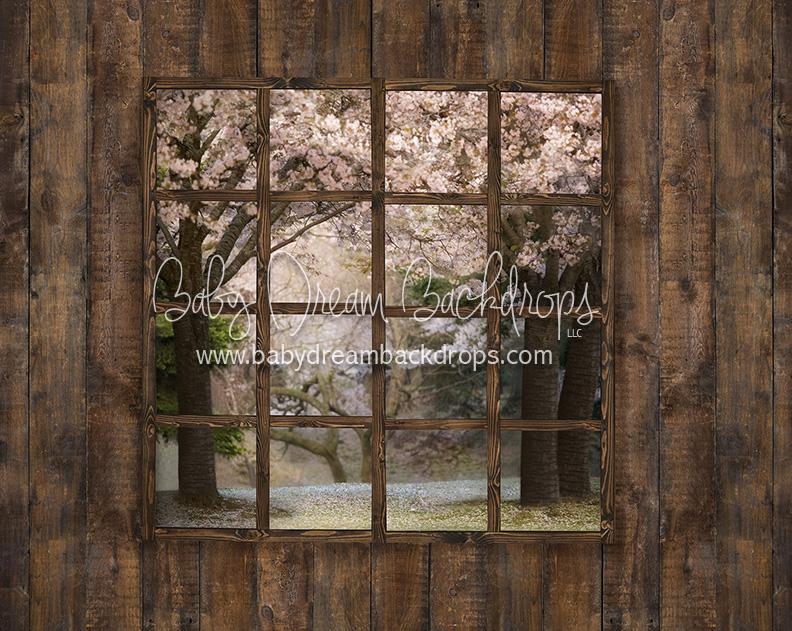 X Drop farmhouse in the spring window — Baby Dream Backdrops