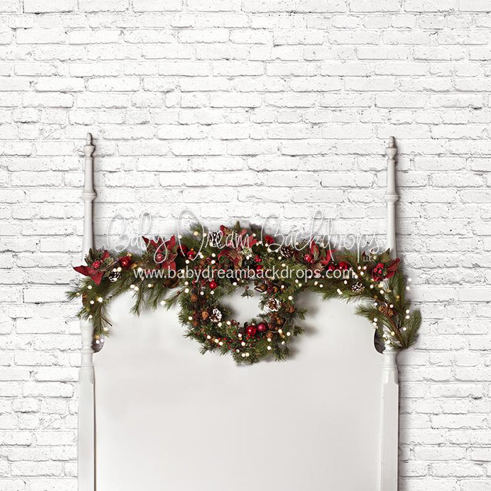 X Drop festive white full headboard lights