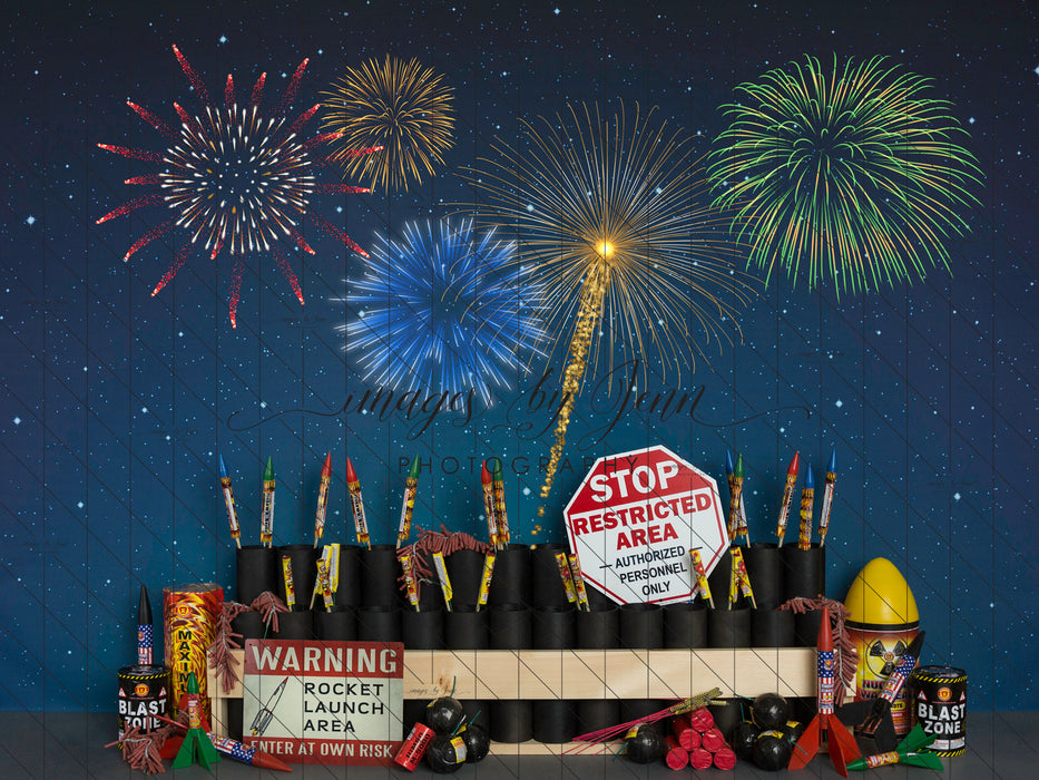 Fireworks Launch Pad with Fireworks