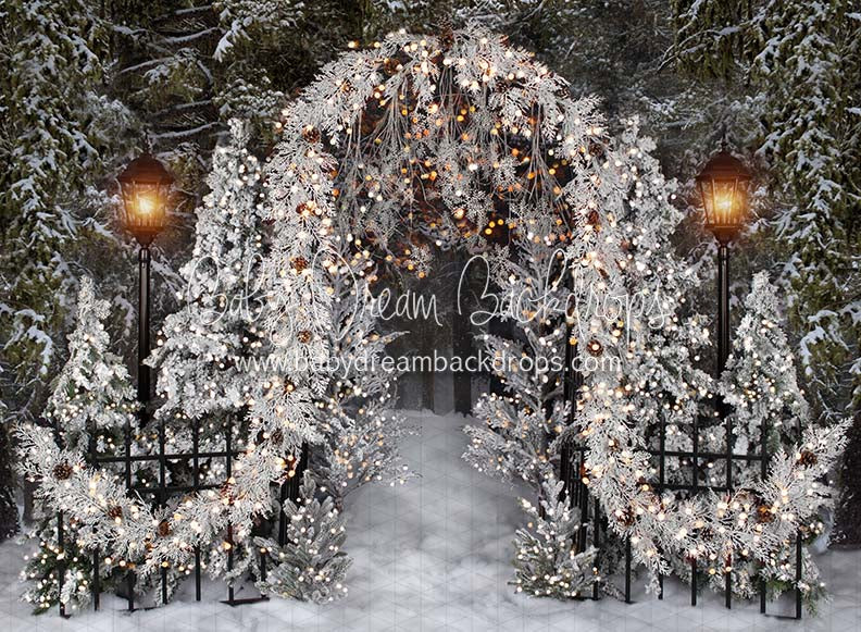 Flocked Forest Gateway Lights