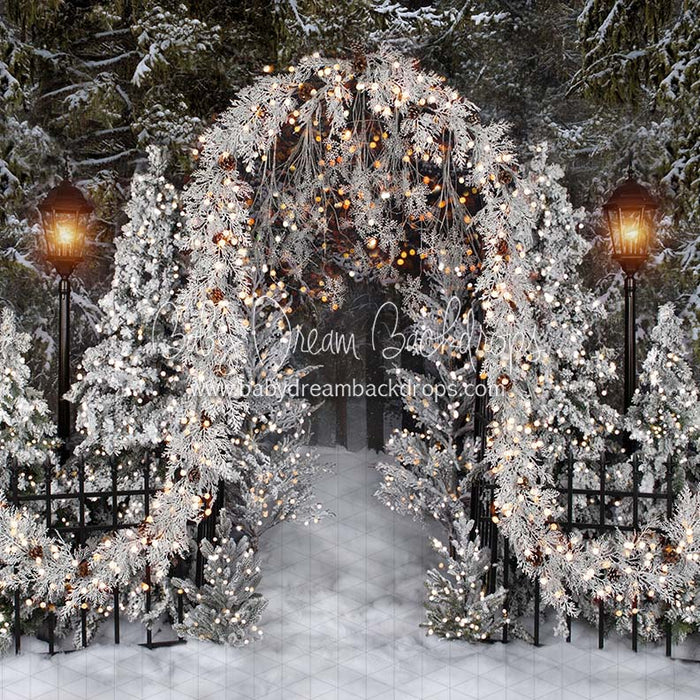 Flocked Forest Gateway Lights
