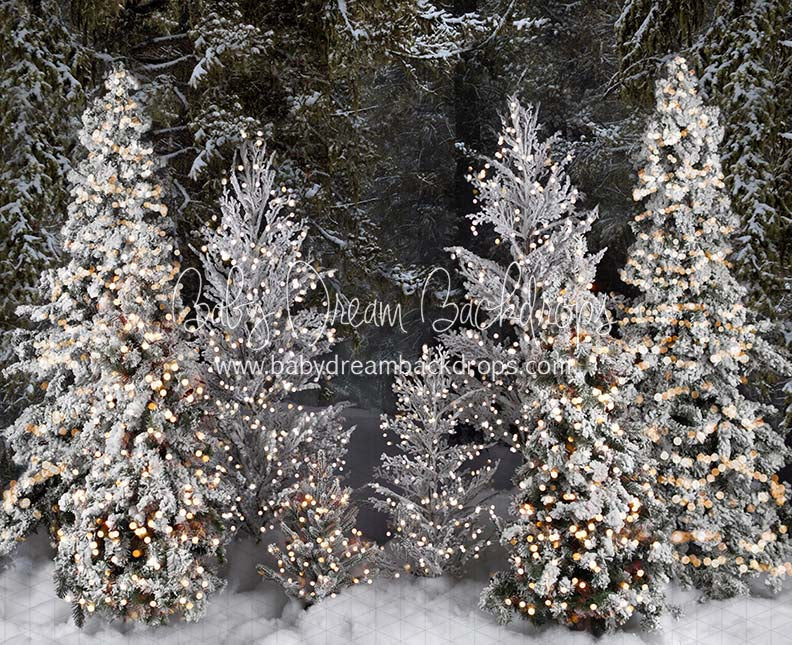 Flocked Forest Lights