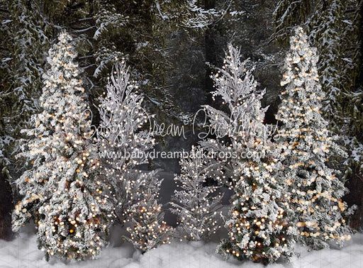 Flocked Forest Lights