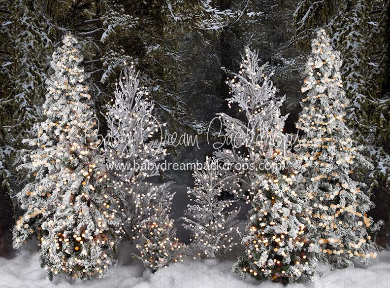 Flocked Forest Lights