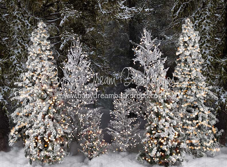 Flocked Forest Lights