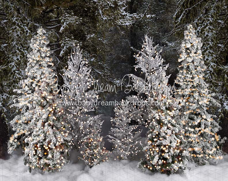 Flocked Forest Lights