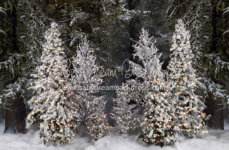 Flocked Forest Lights