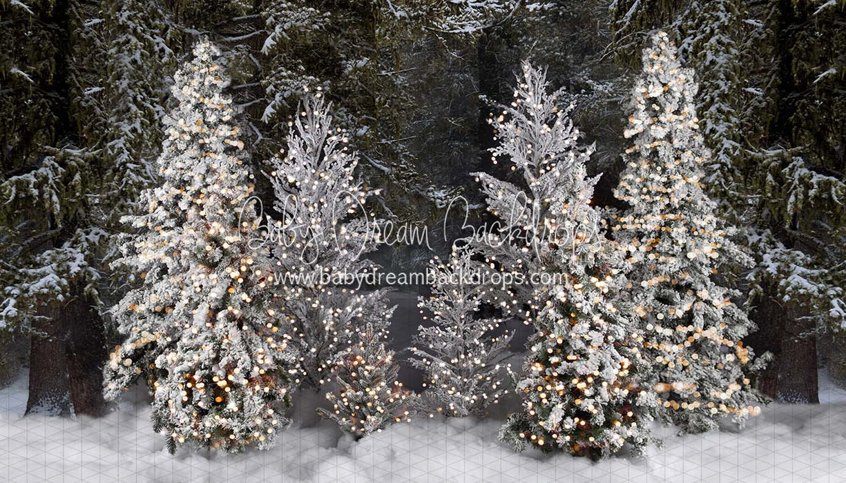 Flocked Forest Lights