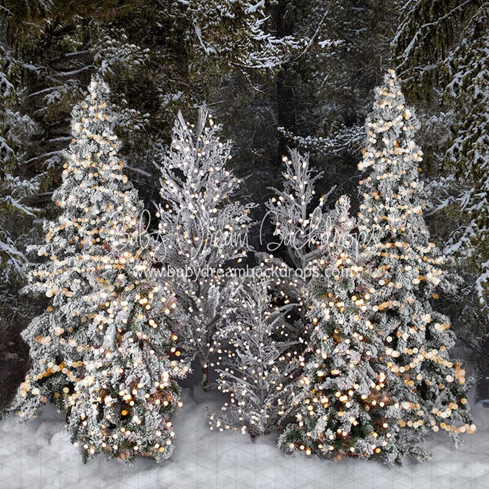 Flocked Forest Lights