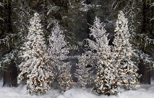 Flocked Forest Lights