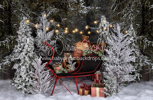 Flocked Forest Sleigh