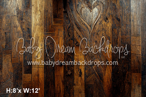 Brown Wood Floor Fabric Drop (SM)