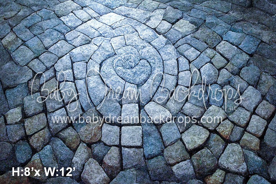 Cobblestone Blue Floor Fabric Drop (SM)
