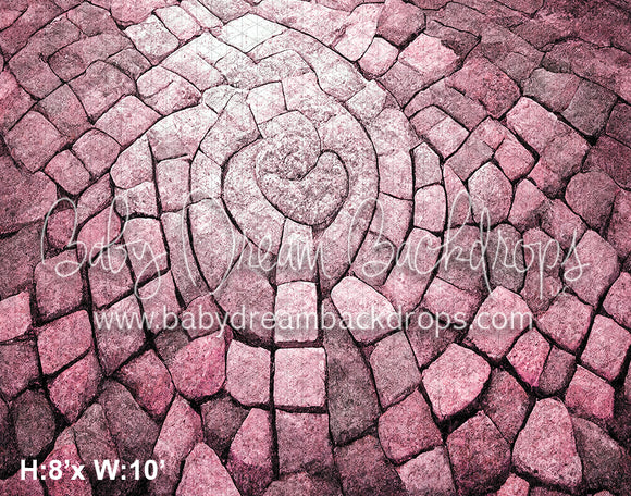 Cobblestone Pink Floor Fabric Drop (SM)